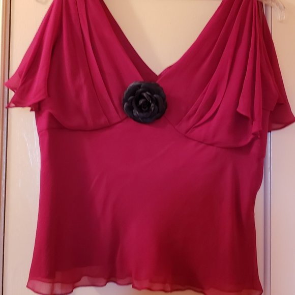 Donna Morgan Pure Silk Blouse Size 12 ** - Picture 1 of 7